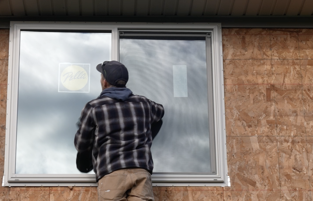 Window contractor in Madison installing Pella windows.