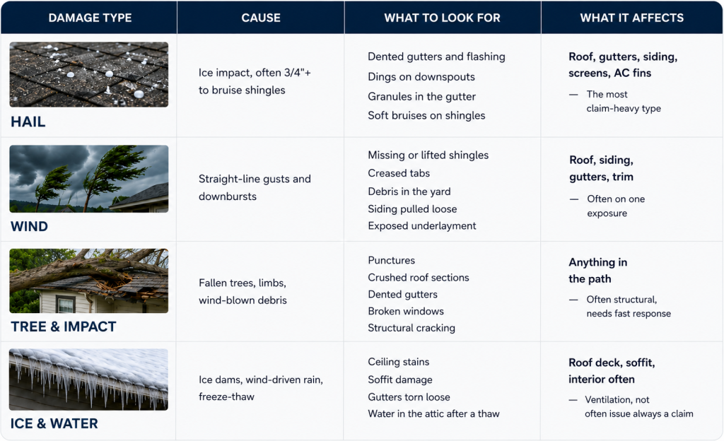 Storm Damage Comparison Chart